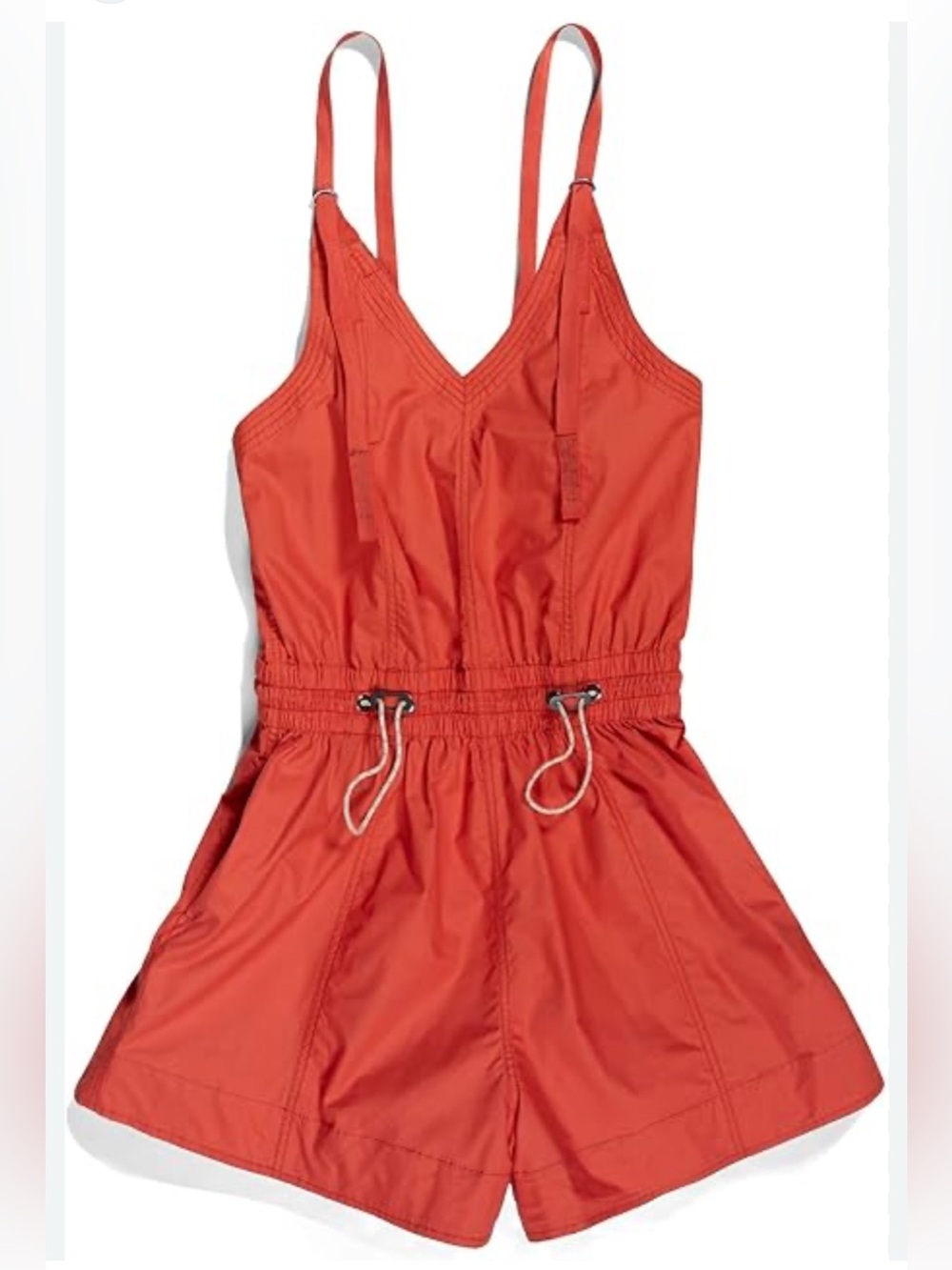 G-Star Orange Elastic-Waist Short Romper with Logo Patch Size Small